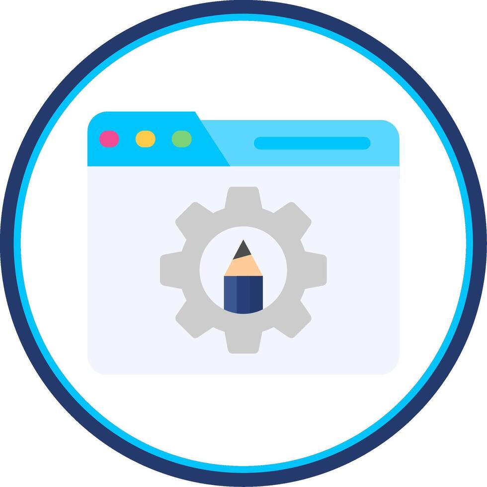 Settings Flat Circle Uni Icon vector