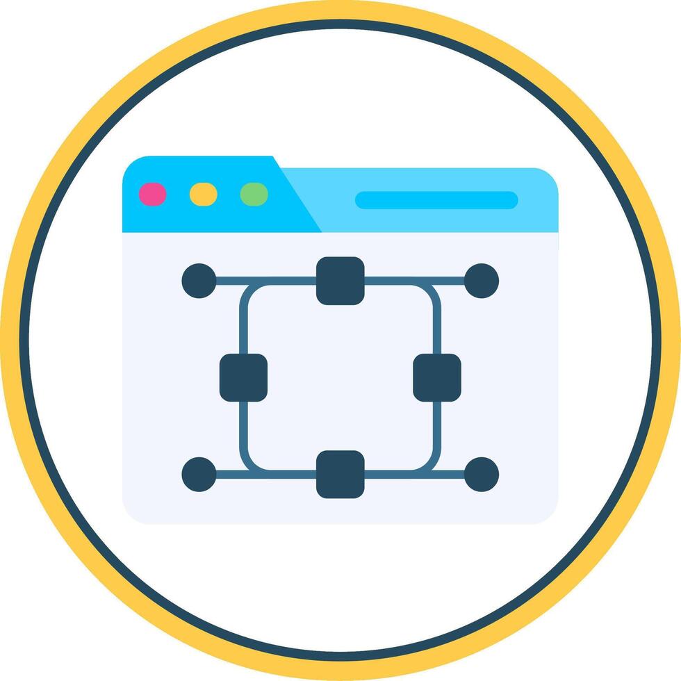 Curve Flat Circle Uni Icon vector