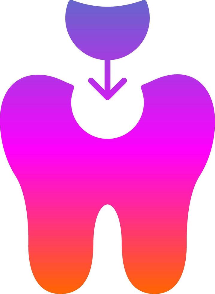 Tooth Filling Glyph Gradient Icon vector