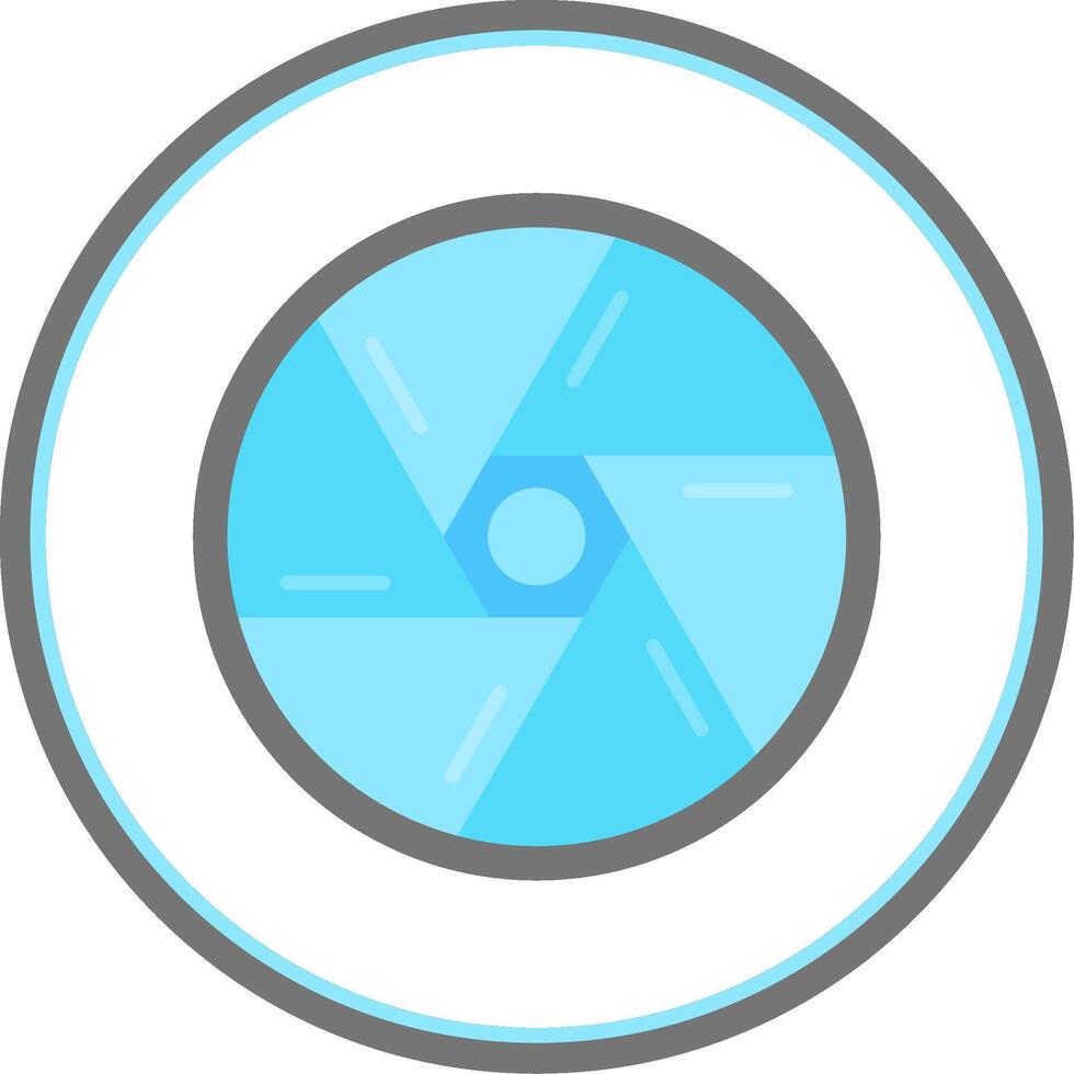 Shutter Flat Circle Uni Icon vector