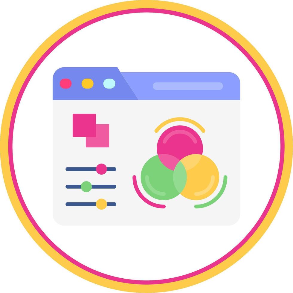 Color adjustment Flat Circle Uni Icon vector