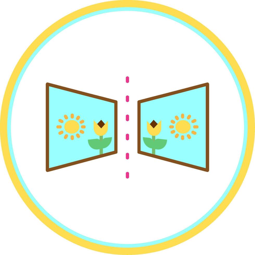 Flip Flat Circle Uni Icon vector