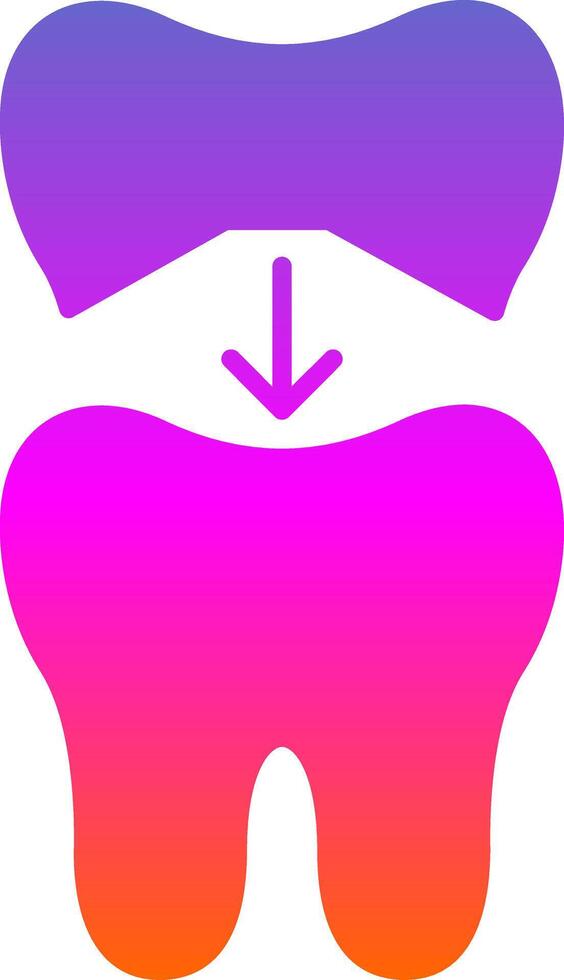 Tooth Cap Glyph Gradient Icon vector