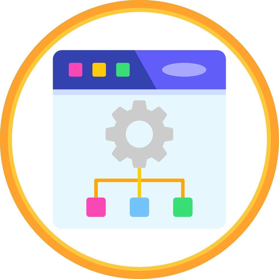 Setting Flat Circle Uni Icon vector