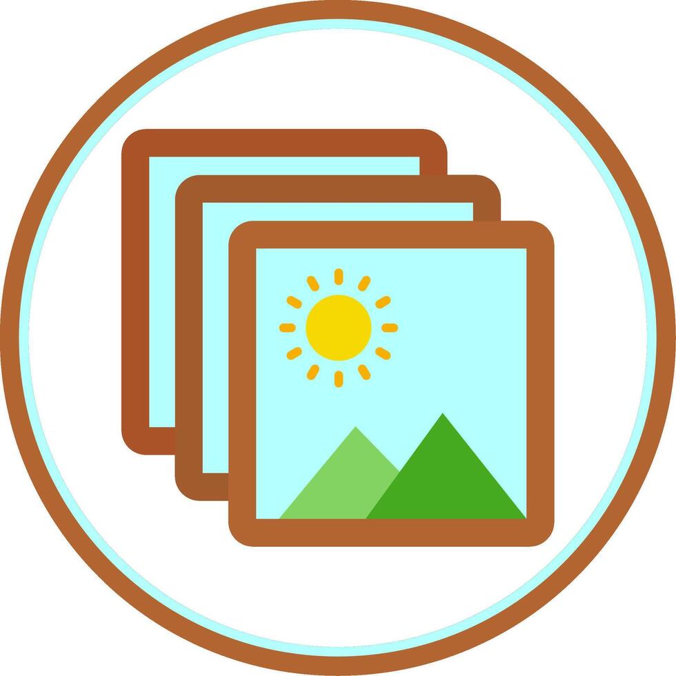 Gallery Flat Circle Uni Icon vector