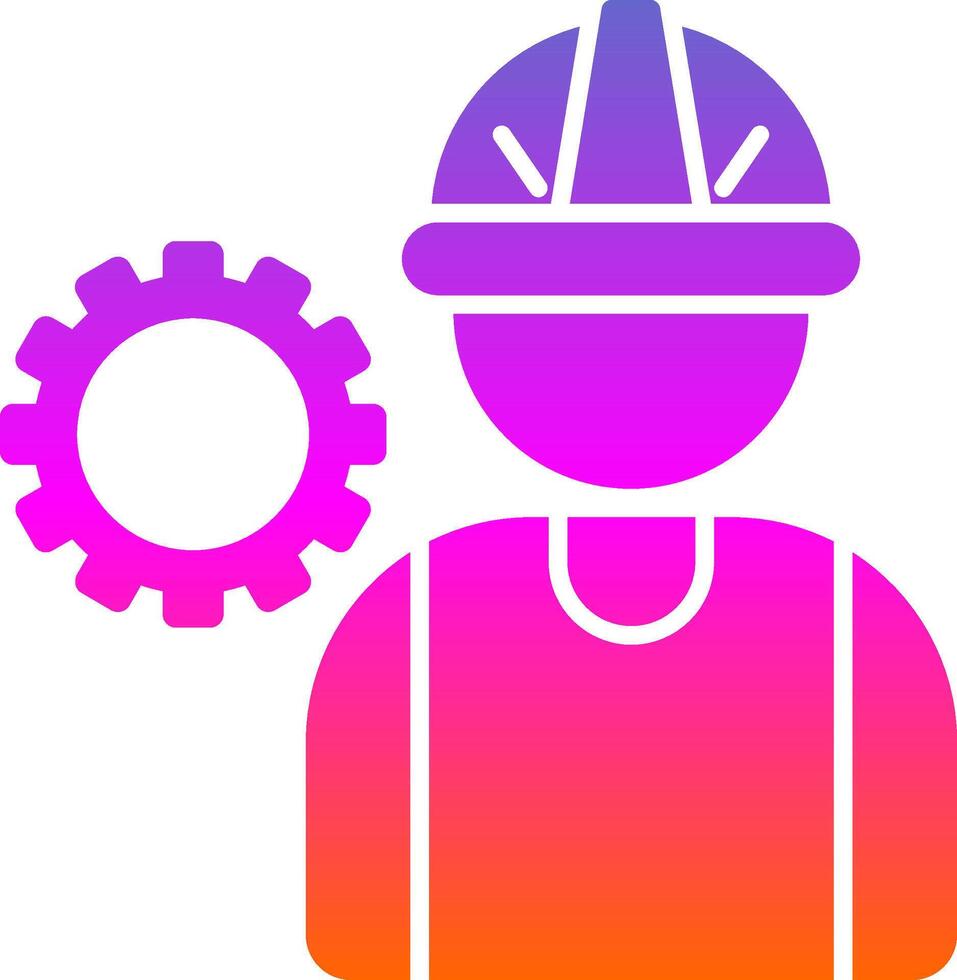 Worker Glyph Gradient Icon vector