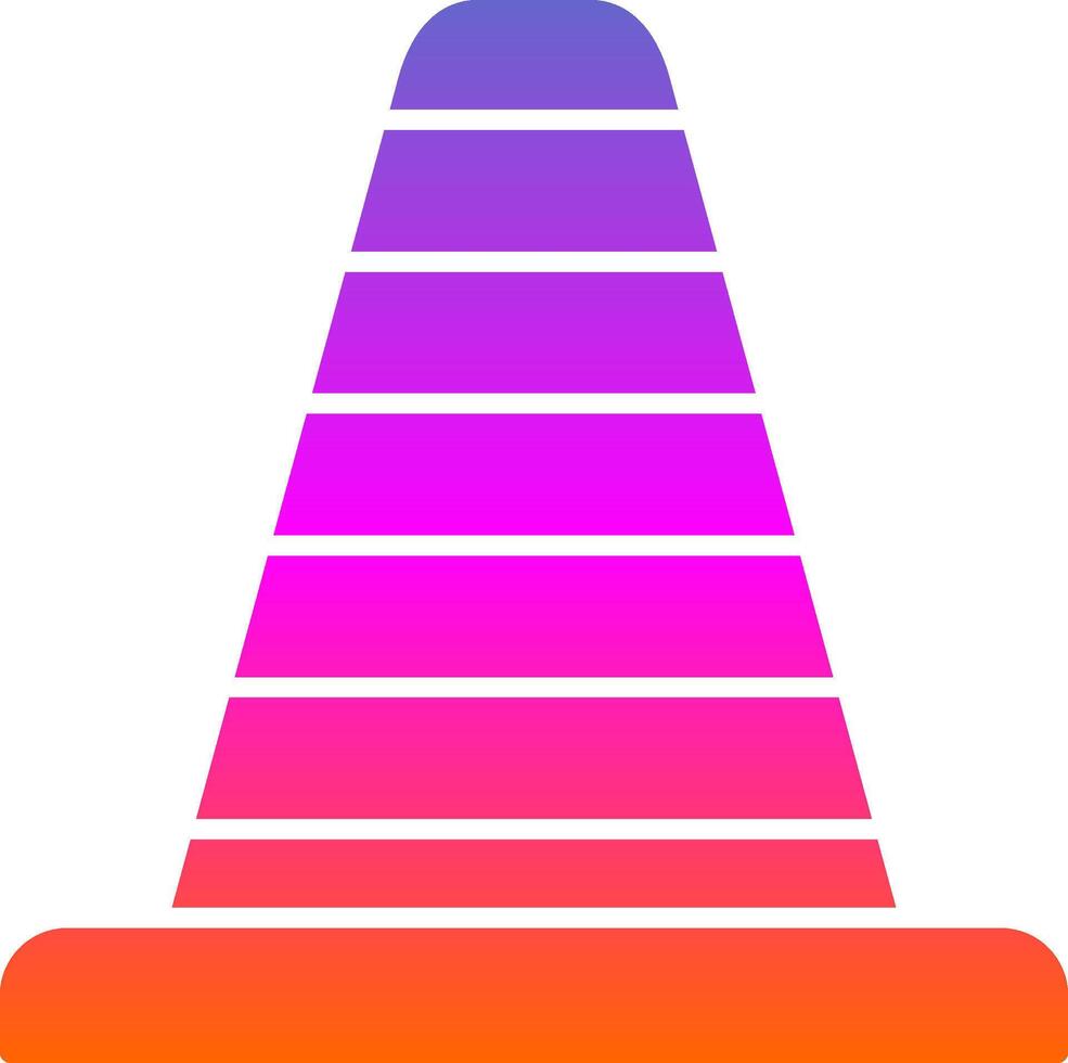 Traffic Cone Glyph Gradient Icon vector