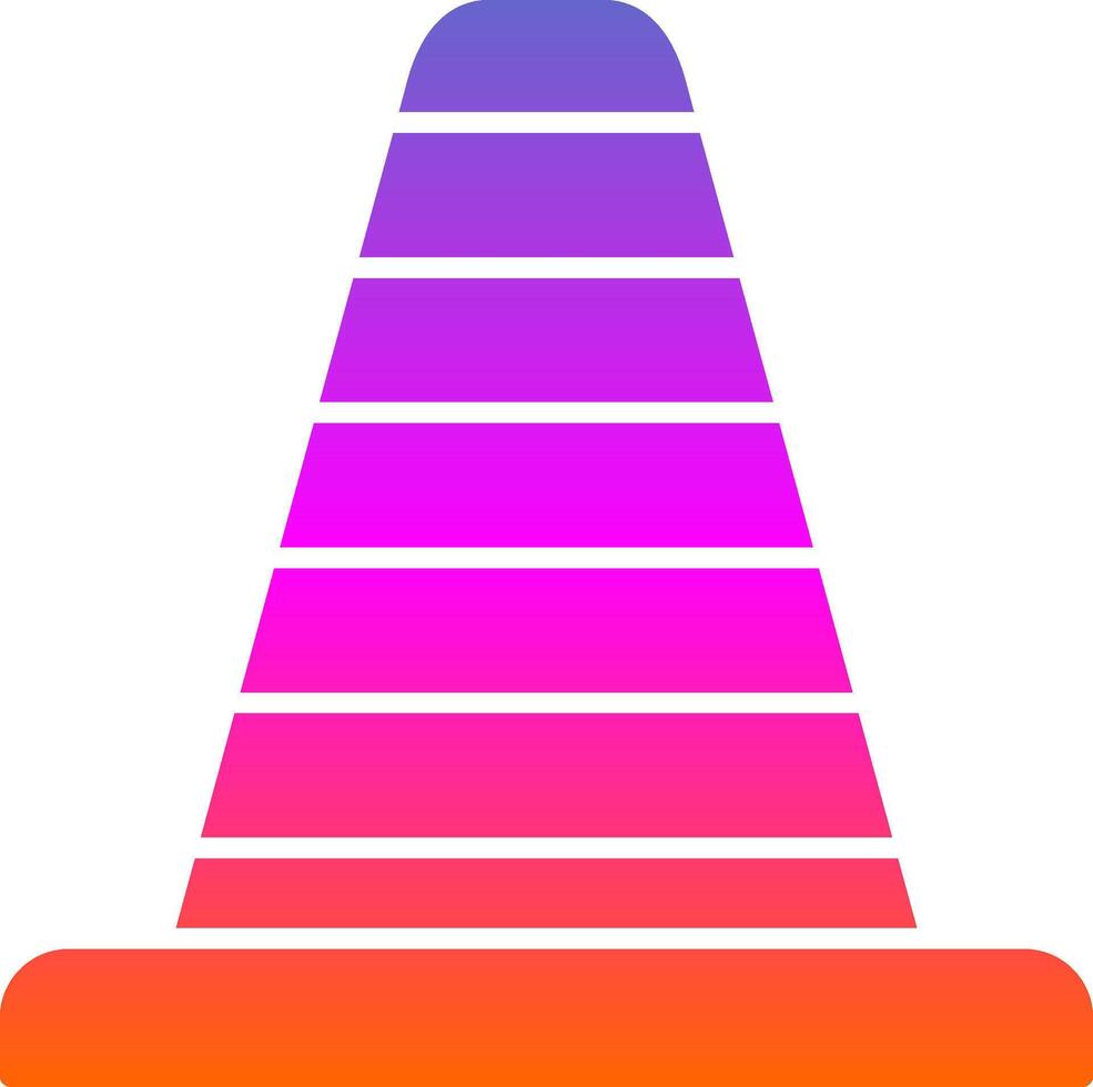 Traffic Cone Glyph Gradient Icon vector