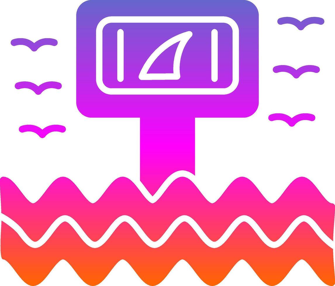 Warning Sign Glyph Gradient Icon vector