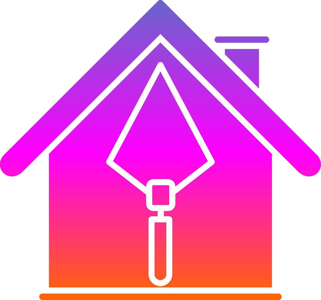 casa construcción glifo degradado icono vector