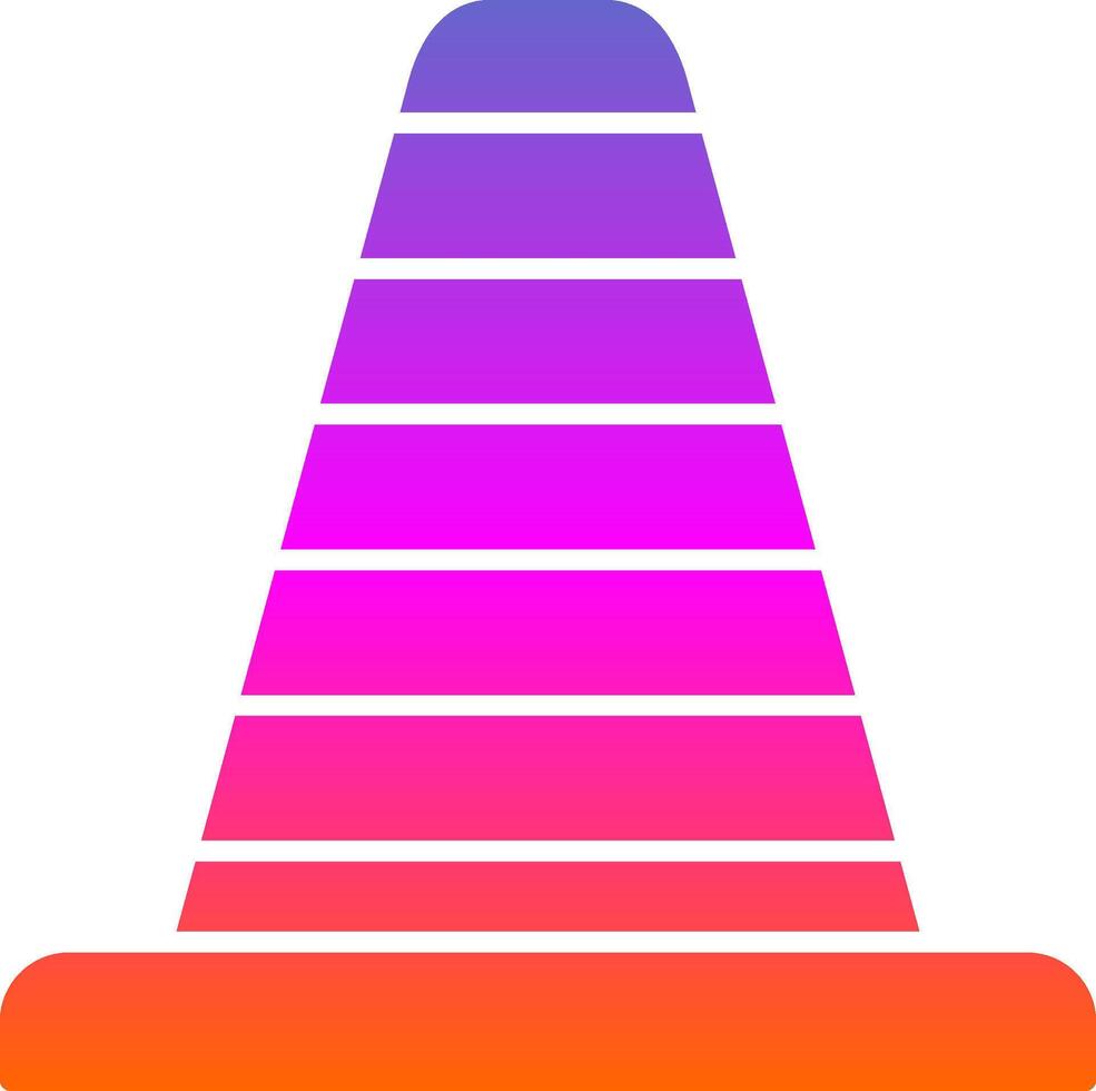 Traffic Cone Glyph Gradient Icon vector