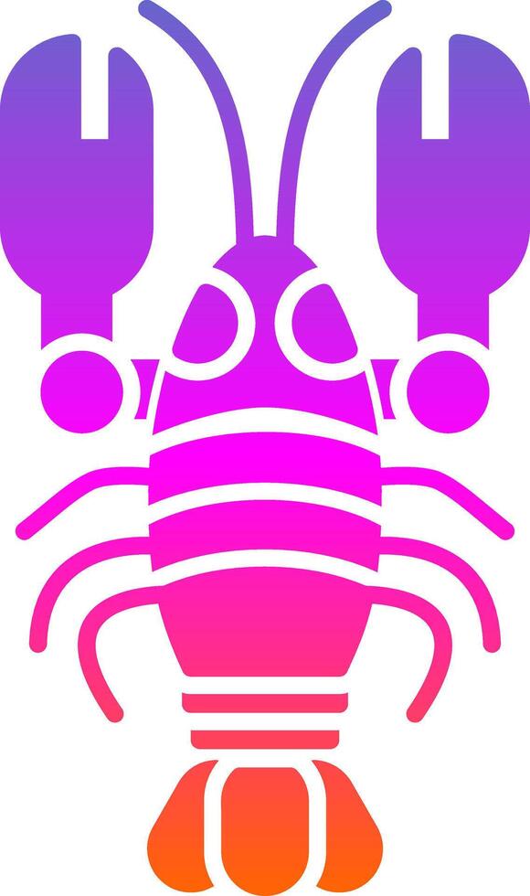 Lobster Glyph Gradient Icon vector