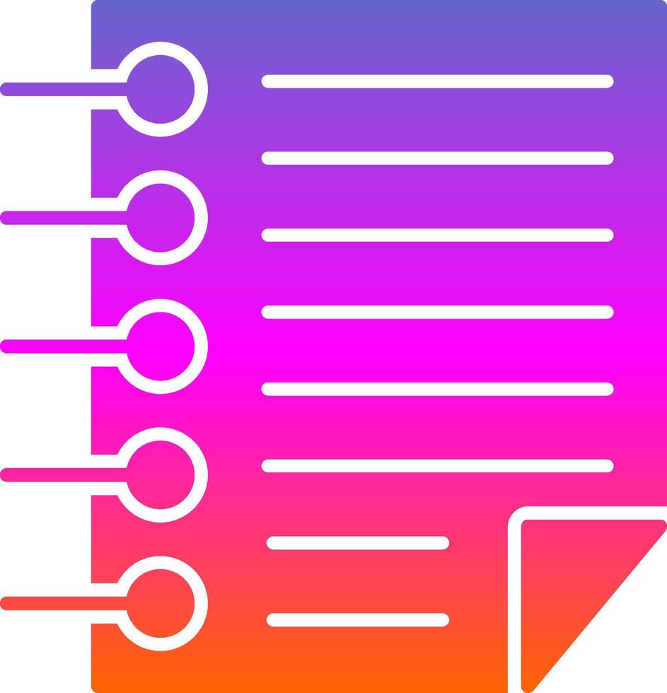 Notes Glyph Gradient Icon vector