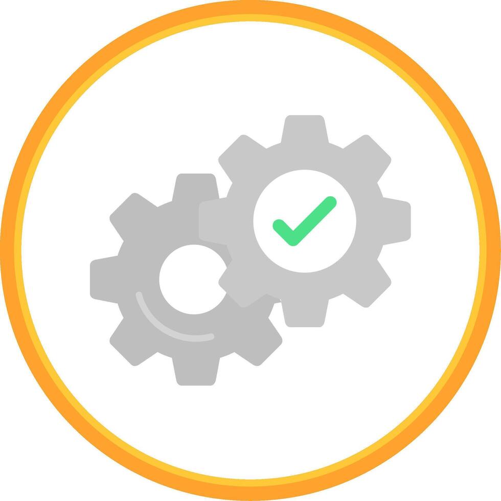 Setting Flat Circle Uni Icon vector