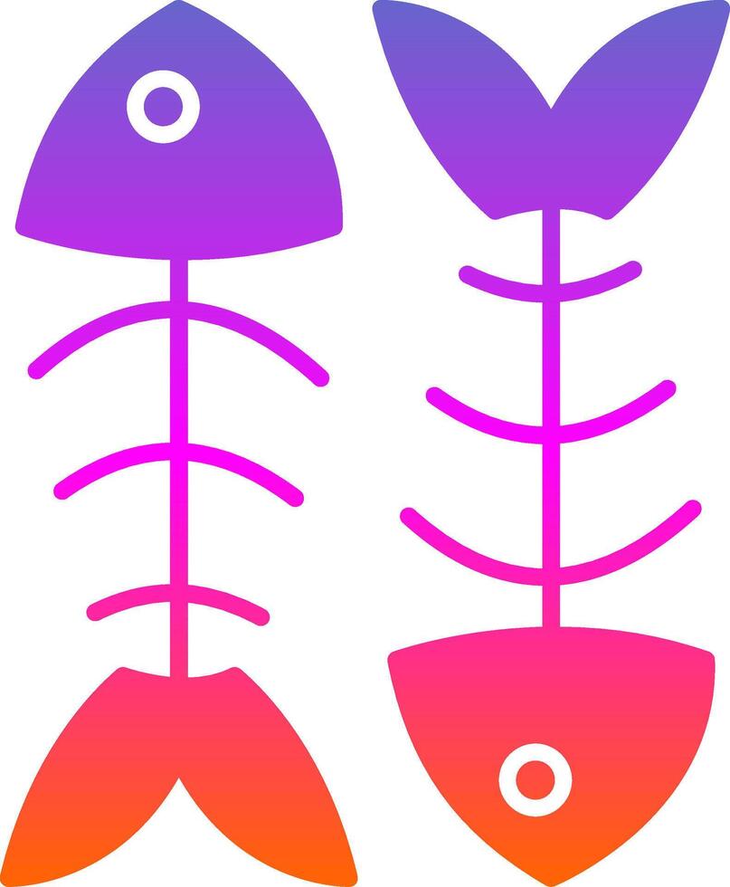Fishbone Glyph Gradient Icon vector