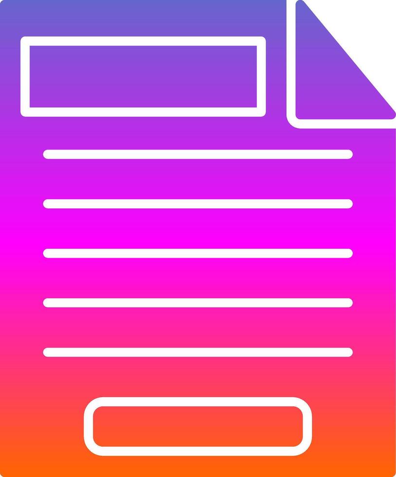 Task Glyph Gradient Icon vector