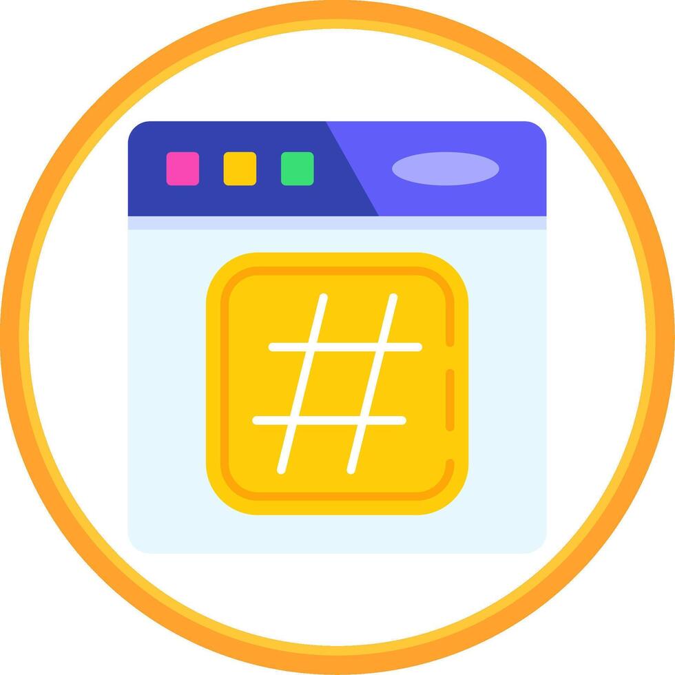 Hashtag Flat Circle Uni Icon vector