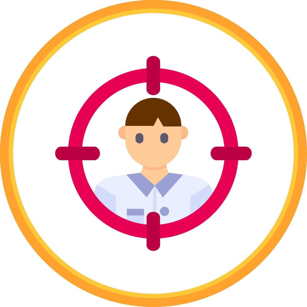 Target audience Flat Circle Uni Icon vector