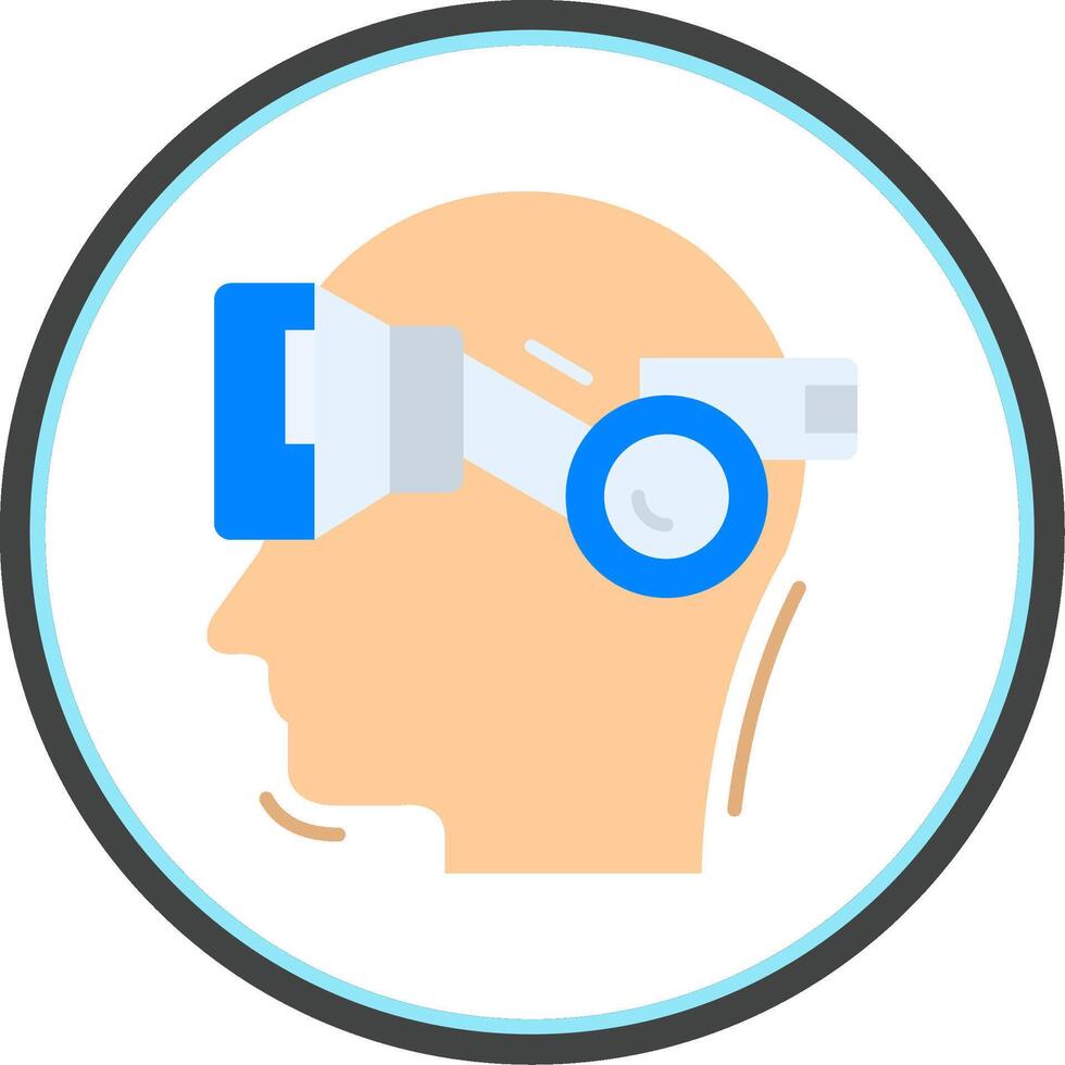 Vr glasses Flat Circle Uni Icon vector