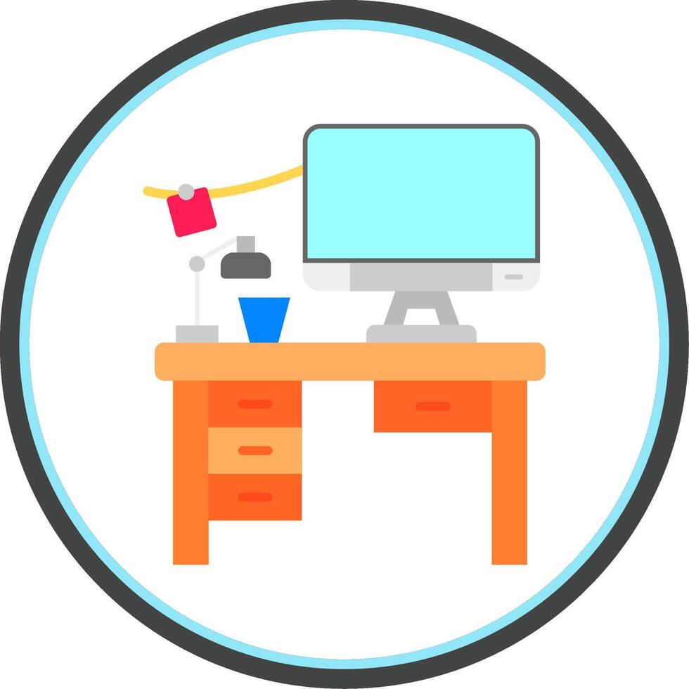 Workspace Flat Circle Uni Icon vector