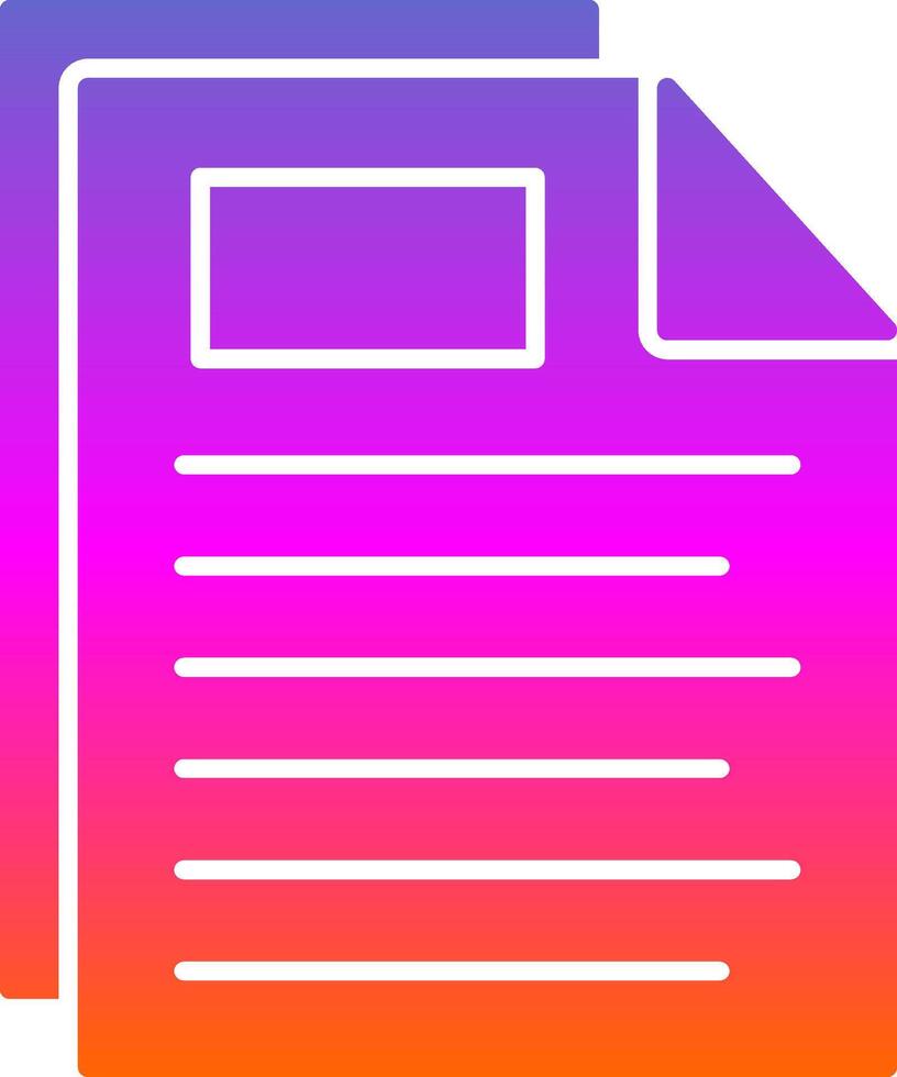 Document Glyph Gradient Icon vector