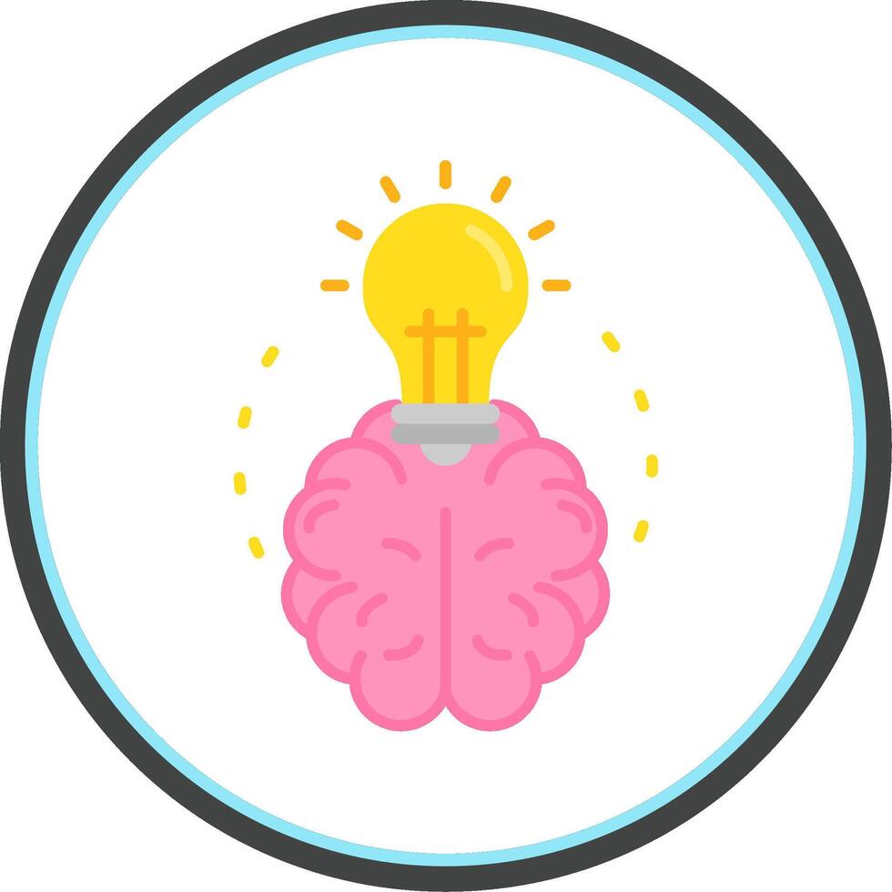 Brainstroming Flat Circle Uni Icon vector