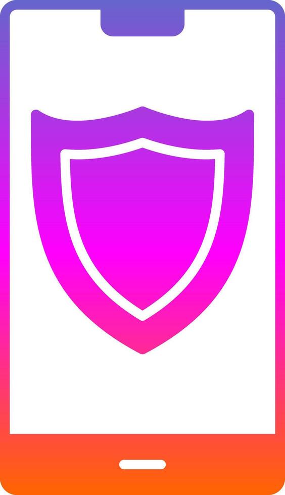 Shield Glyph Gradient Icon vector