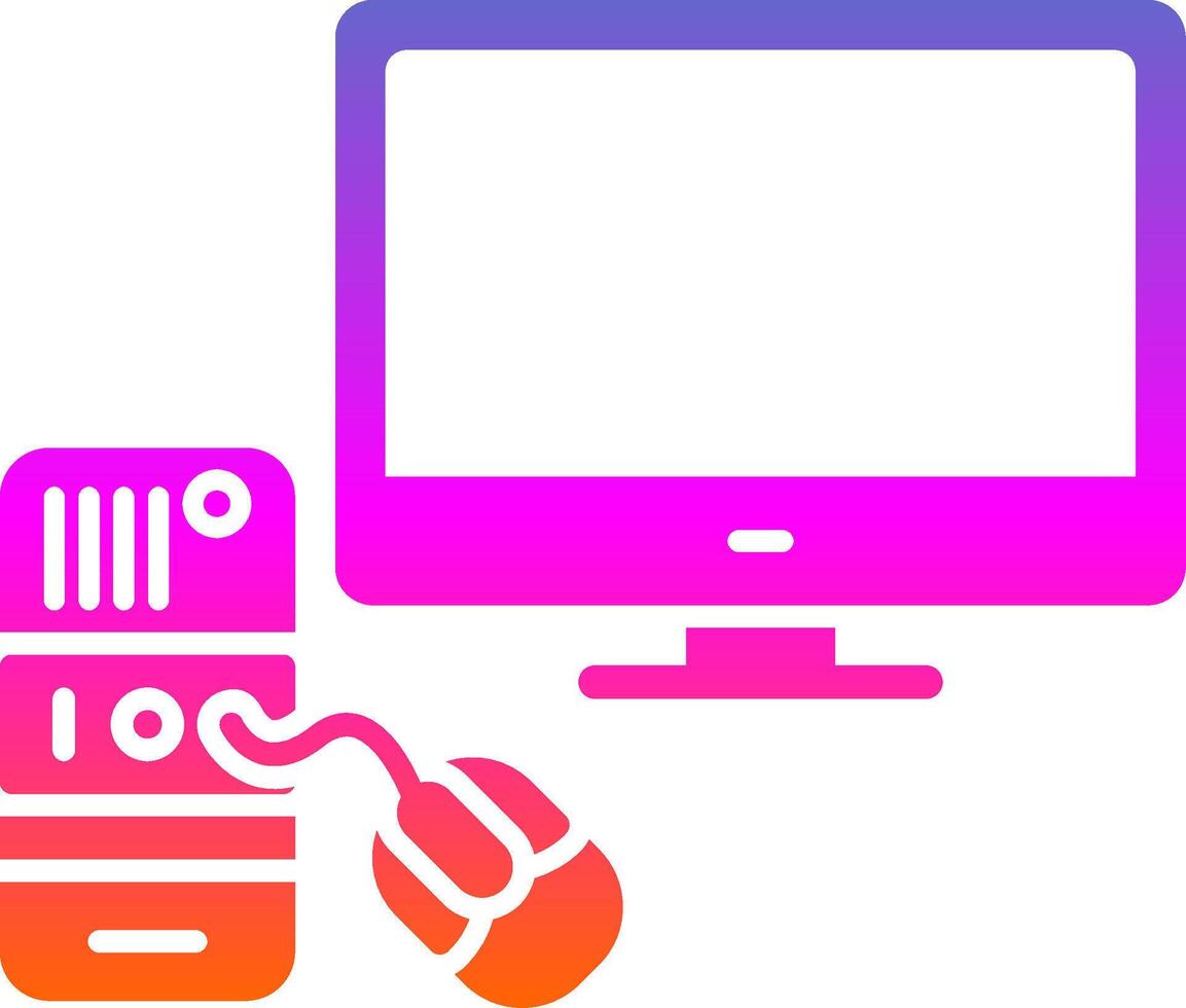 Computing Glyph Gradient Icon vector