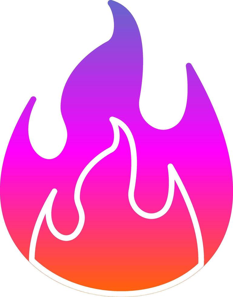 Flame Glyph Gradient Icon vector