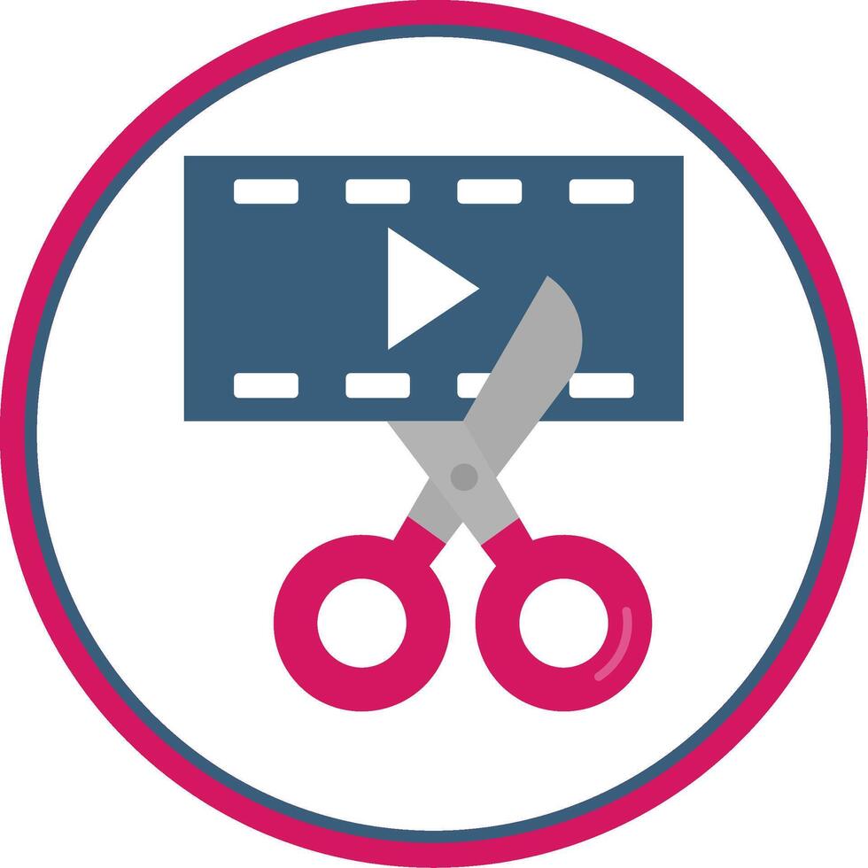 Video editor Flat Circle Uni Icon vector
