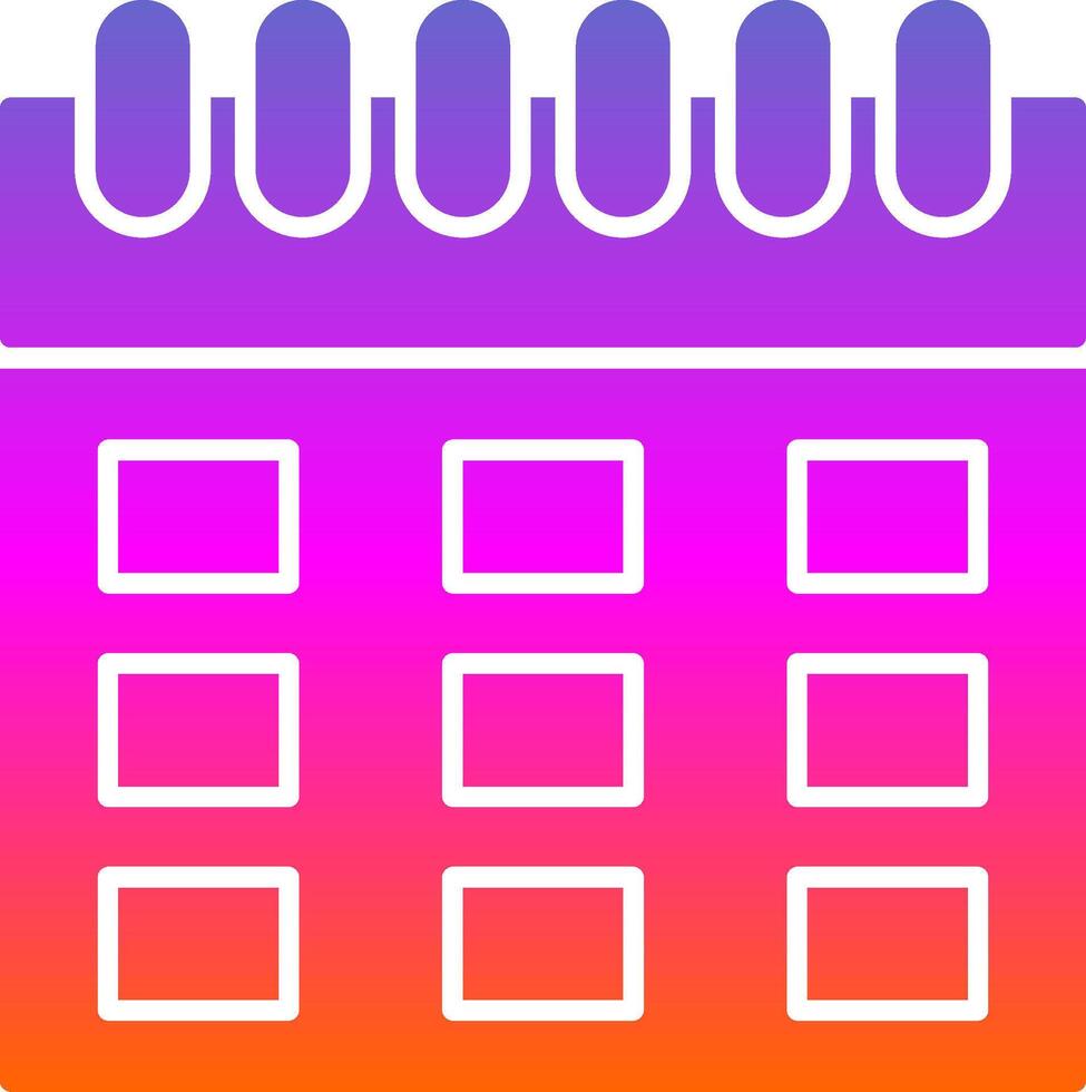 Calendar Glyph Gradient Icon vector