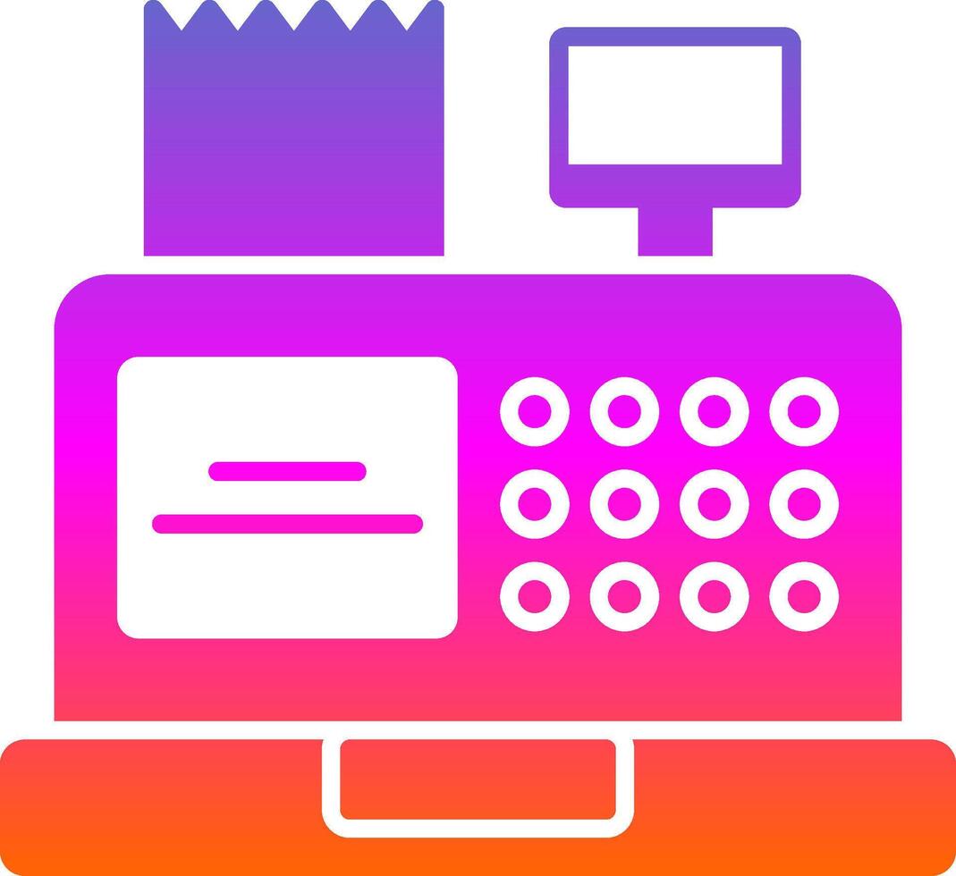 Cash Register Glyph Gradient Icon vector