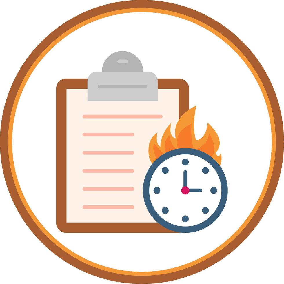 Deadline Flat Circle Uni Icon vector