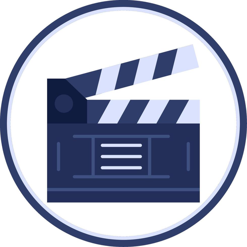 Clapperboard Flat Circle Uni Icon vector