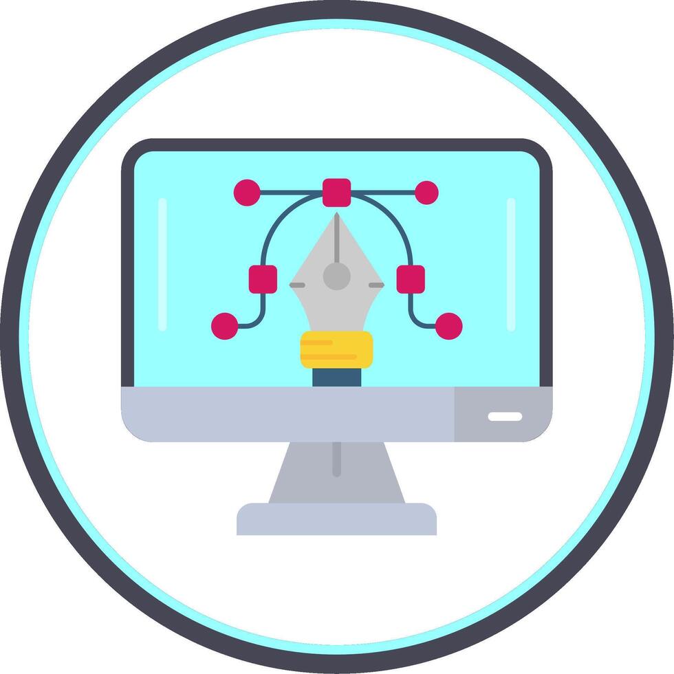 Graphic editor Flat Circle Uni Icon vector