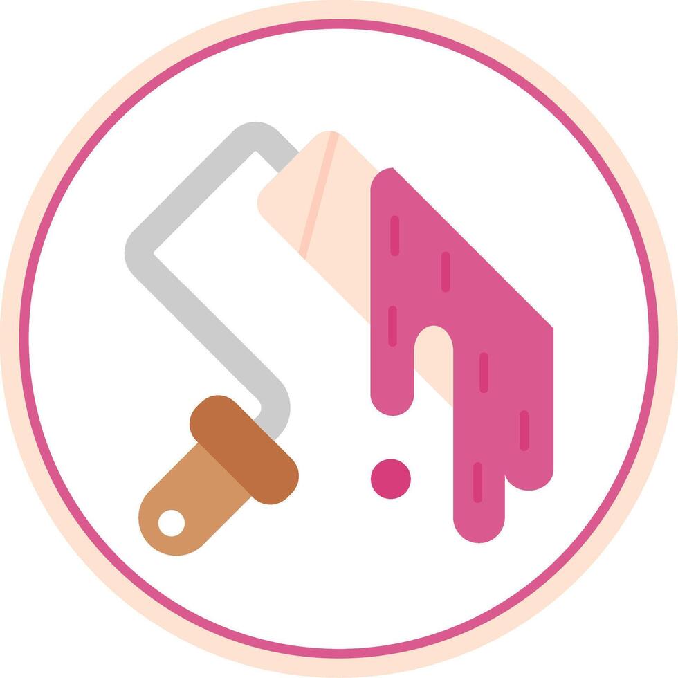 Paint roller Flat Circle Uni Icon vector