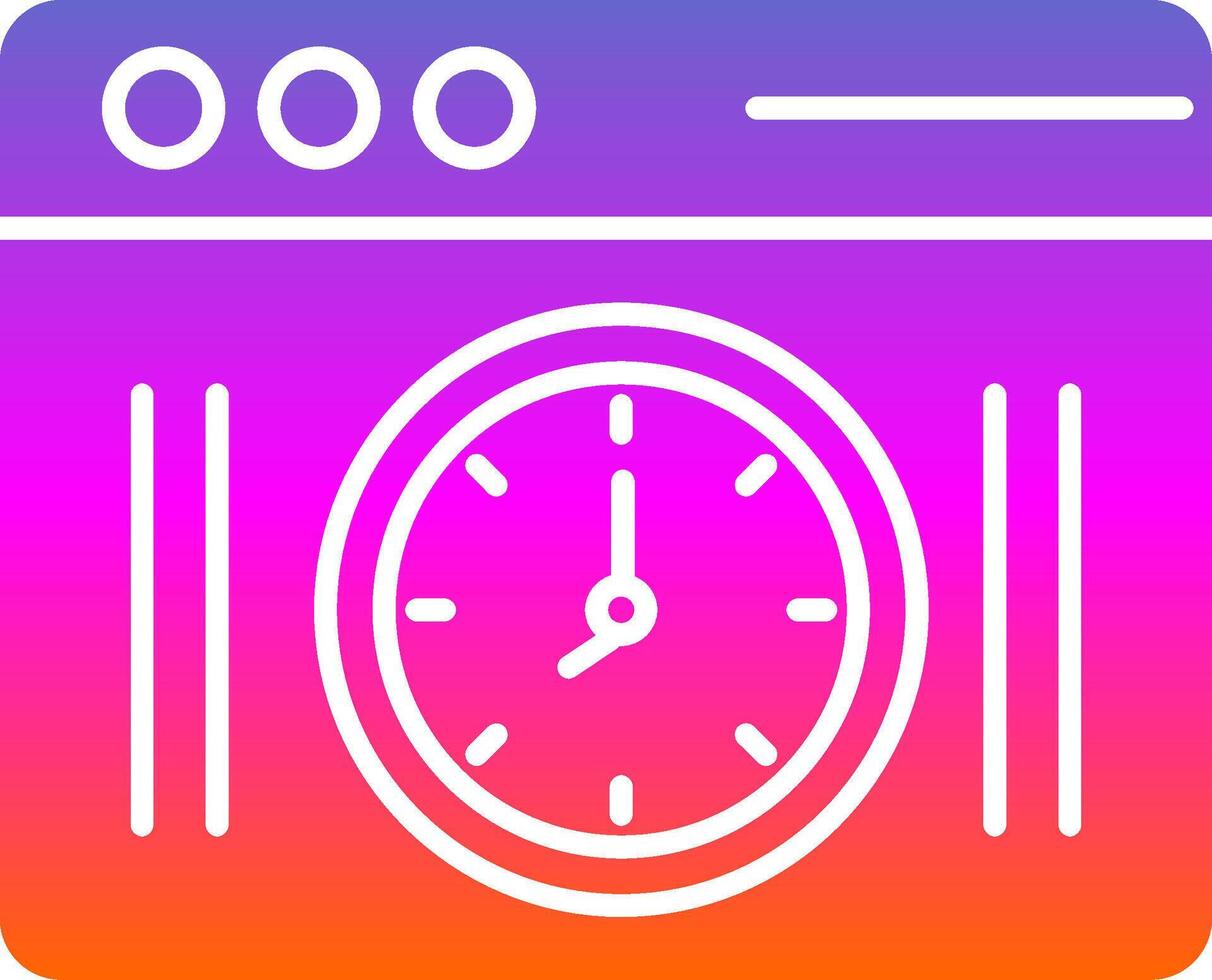 Clock Glyph Gradient Icon vector