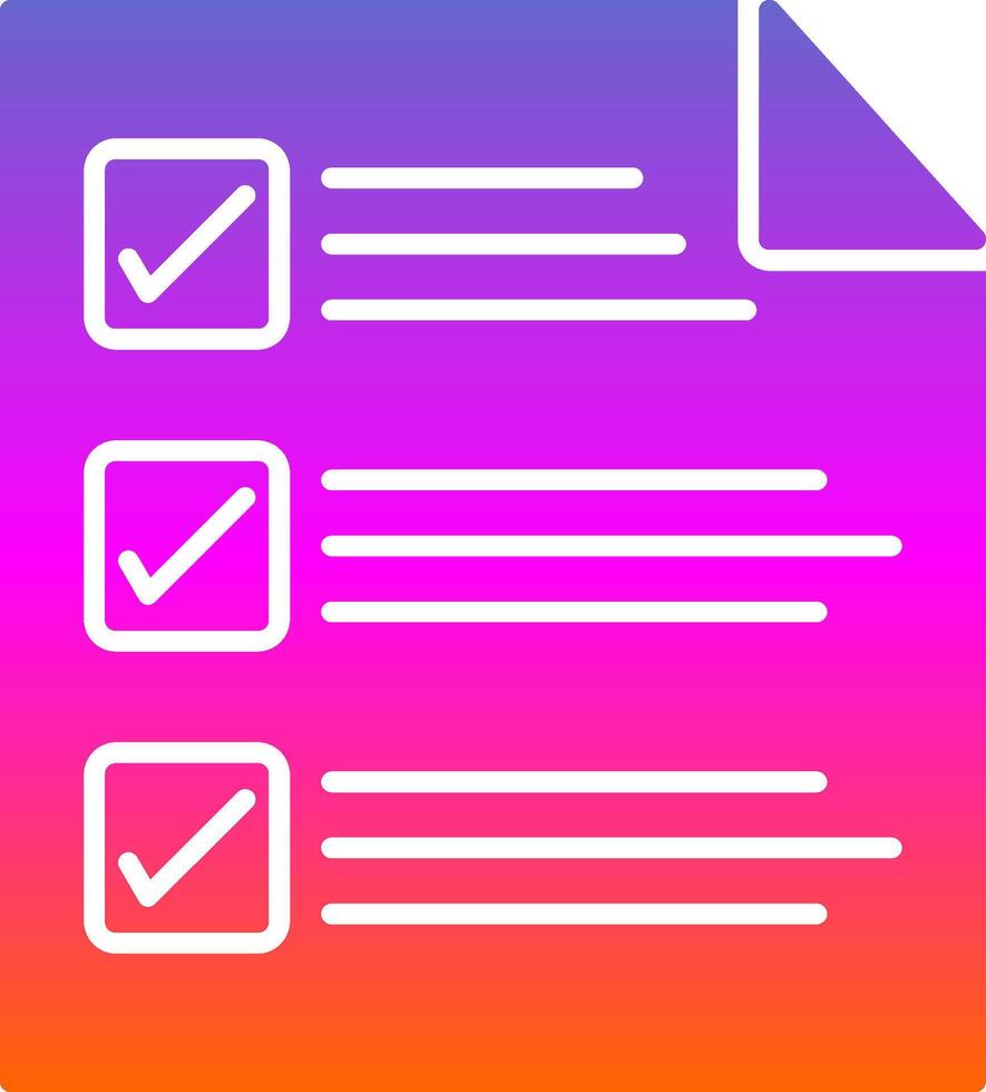 Cheklist Glyph Gradient Icon vector