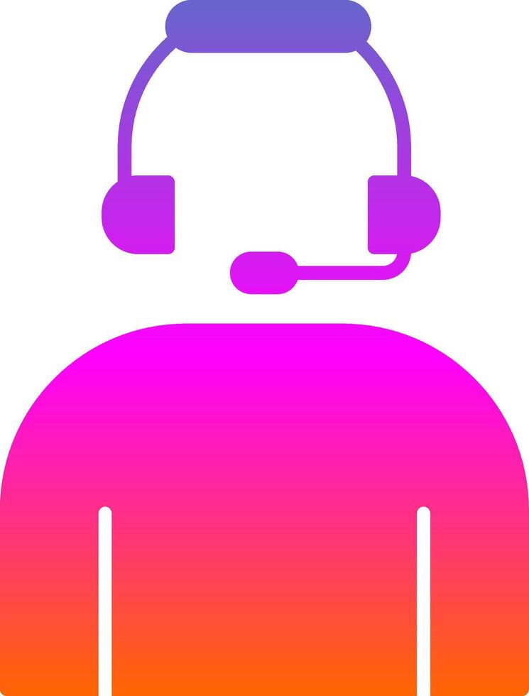 Headset Glyph Gradient Icon vector