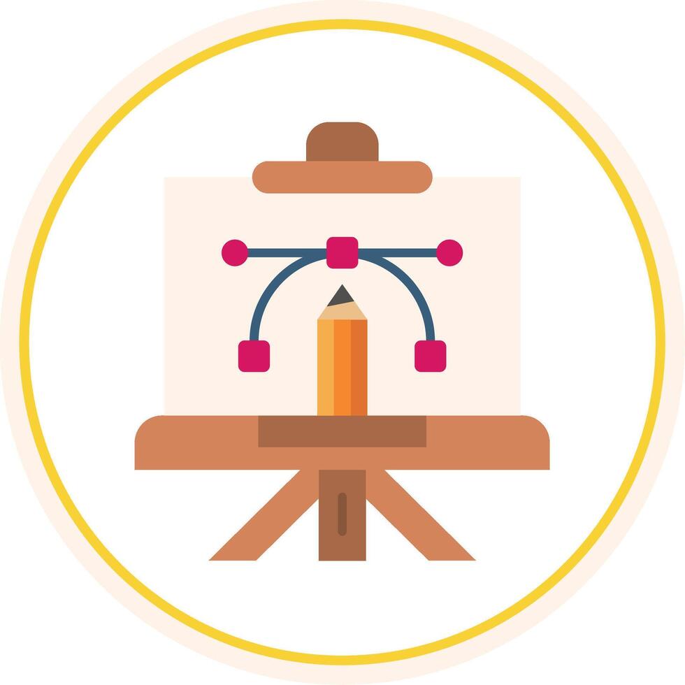 Canvas Flat Circle Uni Icon vector