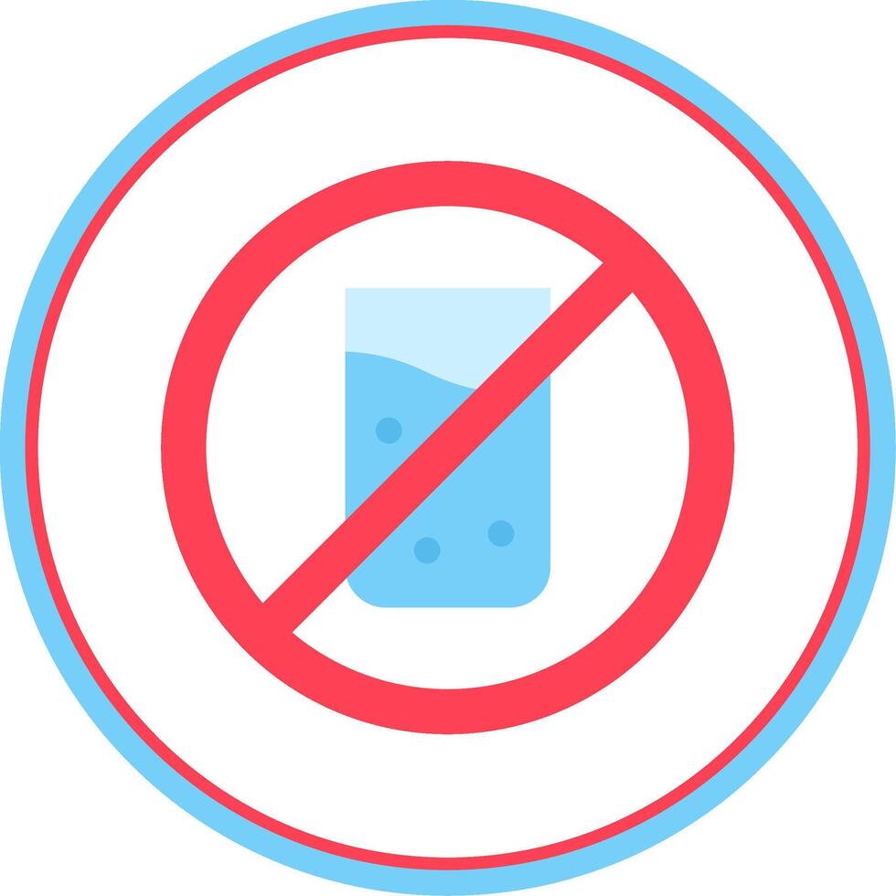 No drink Flat Circle Uni Icon vector