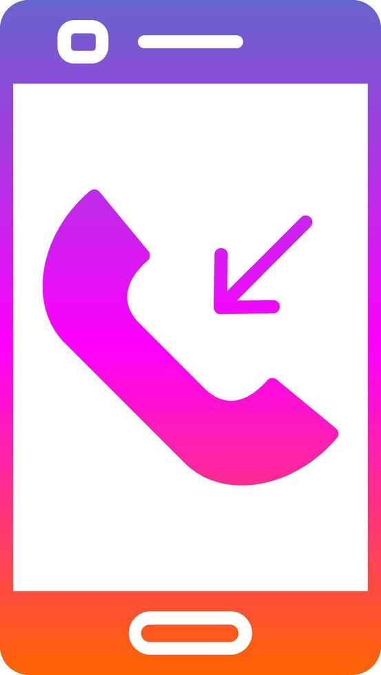 Incoming Call Glyph Gradient Icon vector