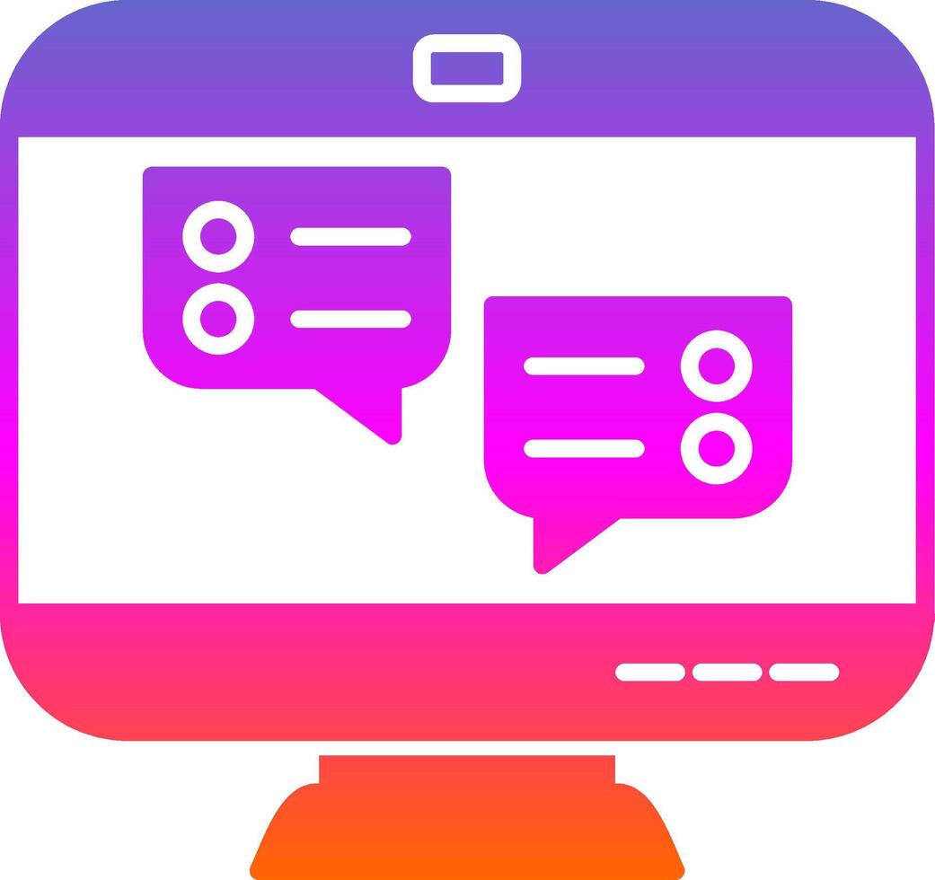 Chat Bubble Glyph Gradient Icon vector