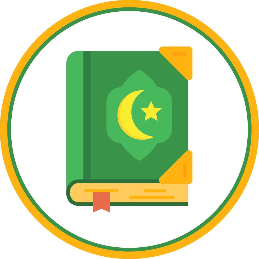 Quran Flat Circle Uni Icon vector