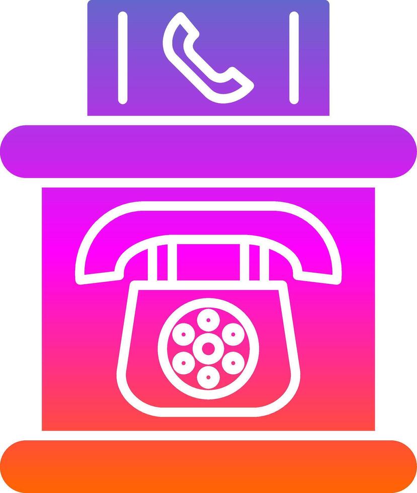 Telephone Booth Glyph Gradient Icon vector