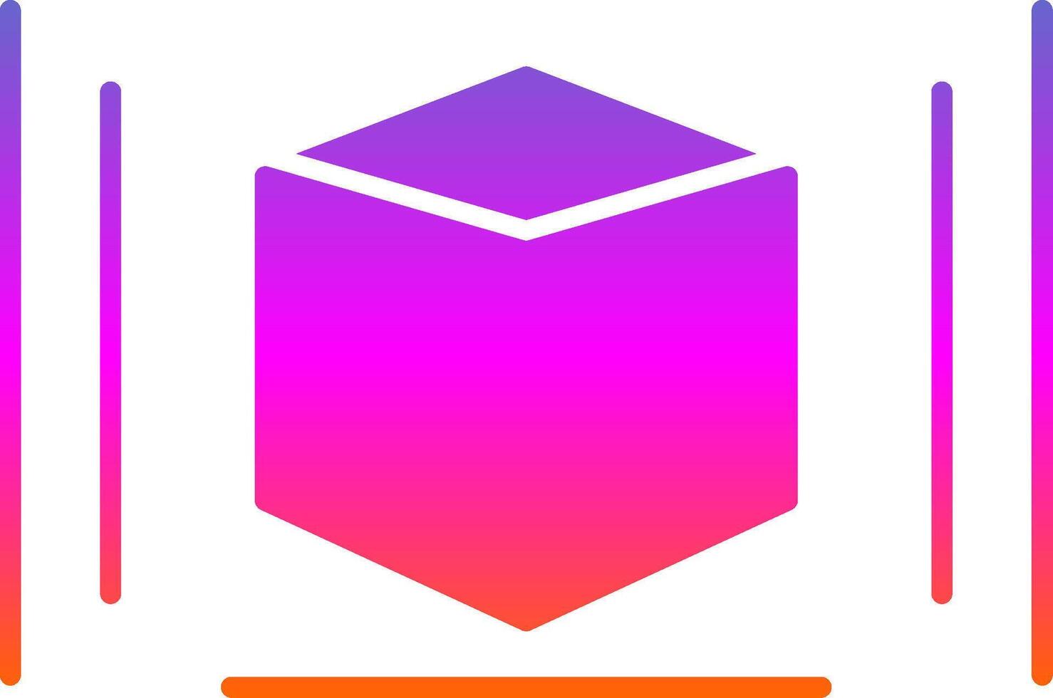 3d Modeling Glyph Gradient Icon vector