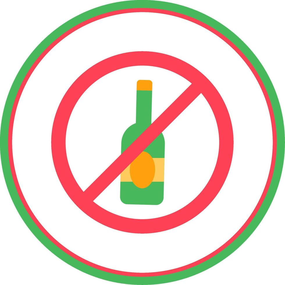 No alcohol Flat Circle Uni Icon vector