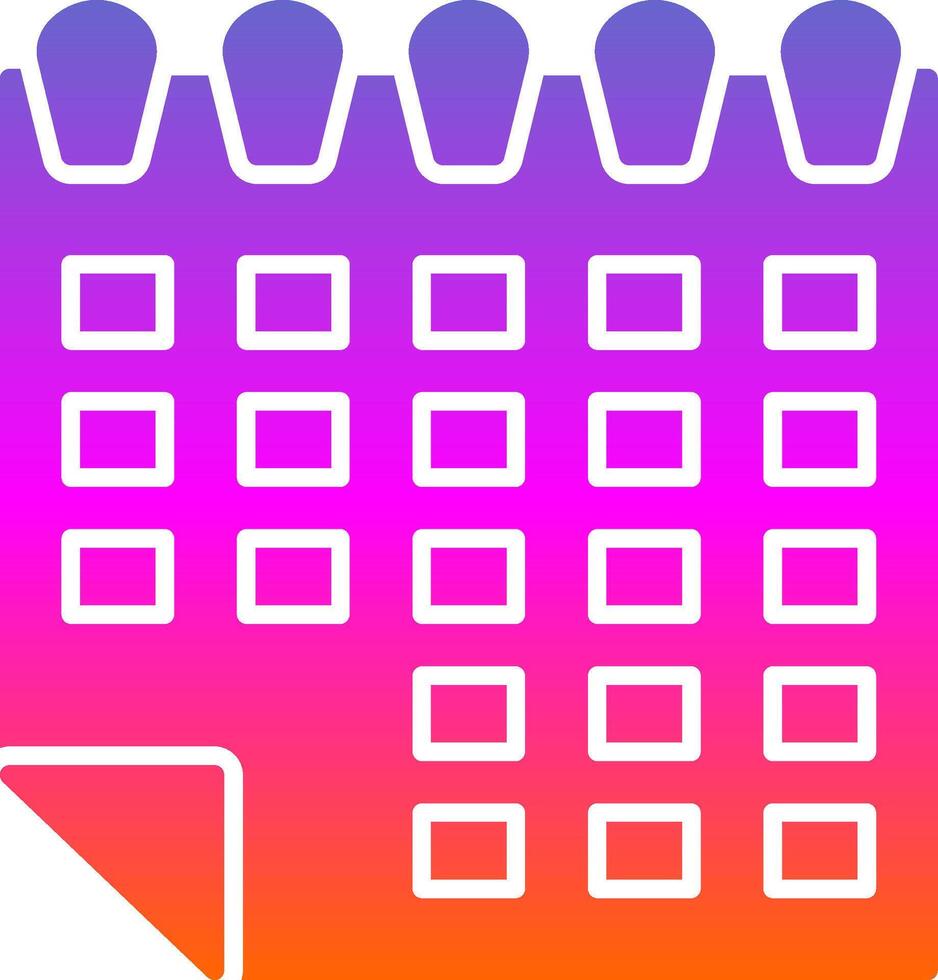 Calendar Glyph Gradient Icon vector
