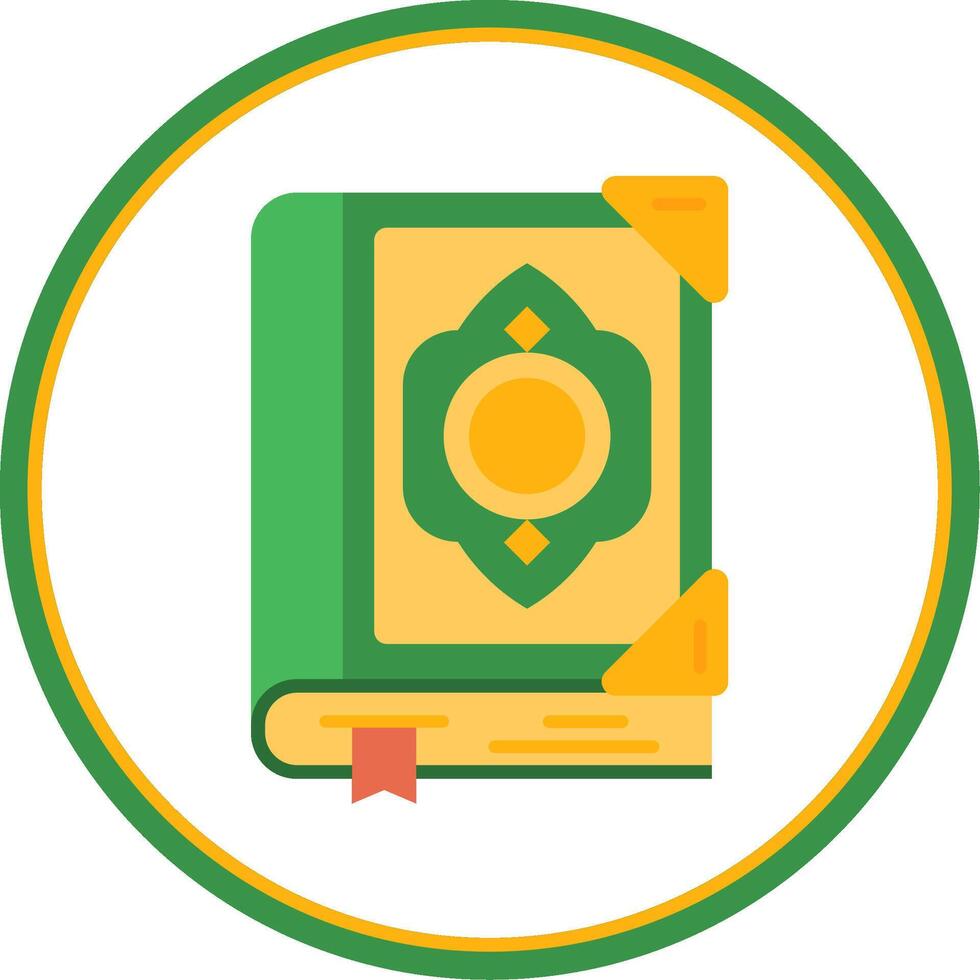 Quran Flat Circle Uni Icon vector