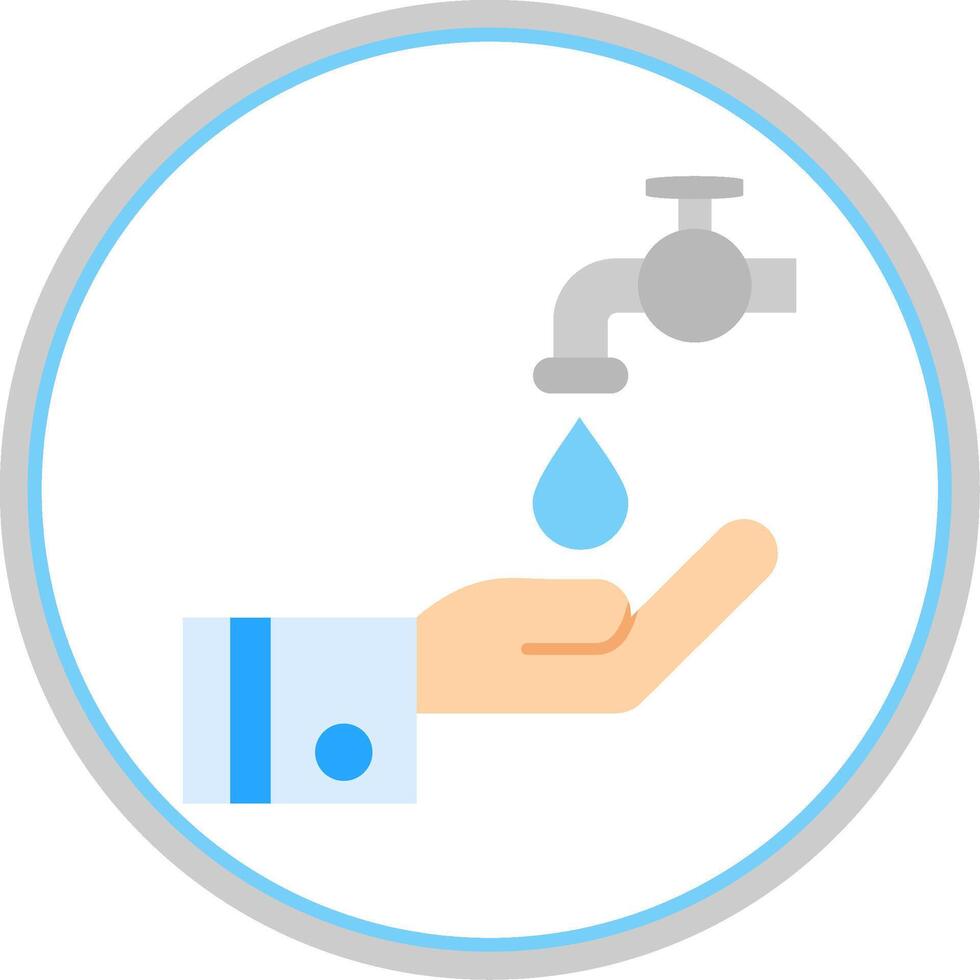 Wudu Flat Circle Uni Icon vector